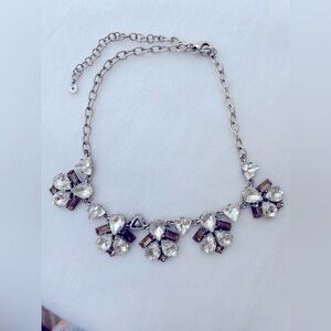 Stella And Dot Pair of Necklaces Statement Crystal Long Layering Gold Silver